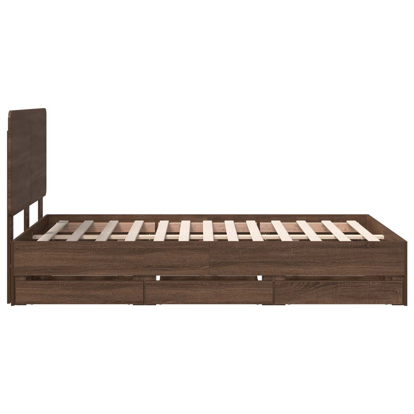 Bed Frame with Drawer Brown Oak 120 x 190 cm Engineer Wood