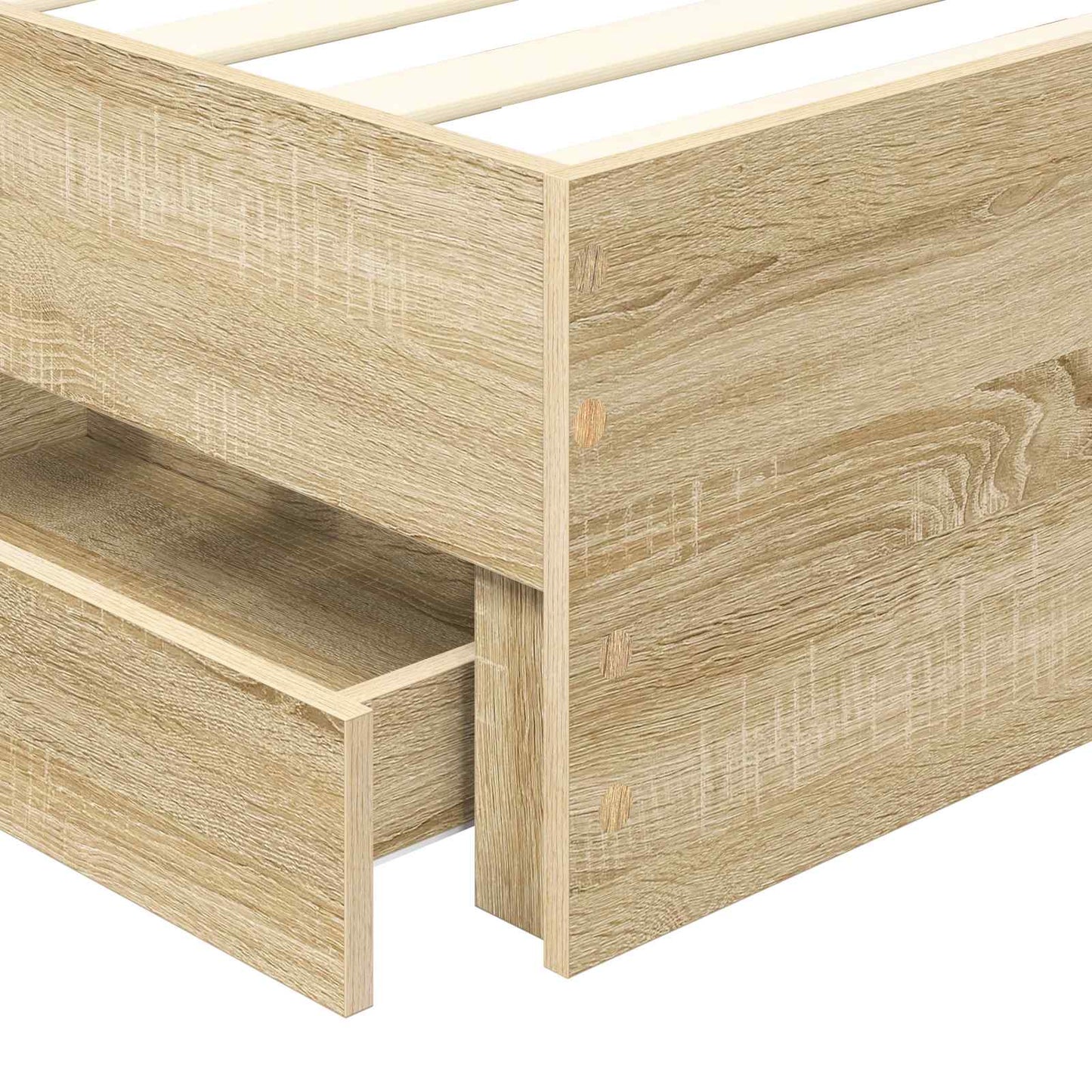 Bed Frame with Drawer Sonoma Oak 90 x 200 cm Engineer Wood