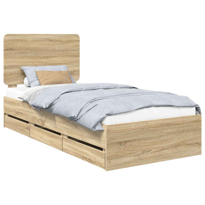 Bed Frame with Drawer Sonoma Oak 90 x 200 cm Engineer Wood