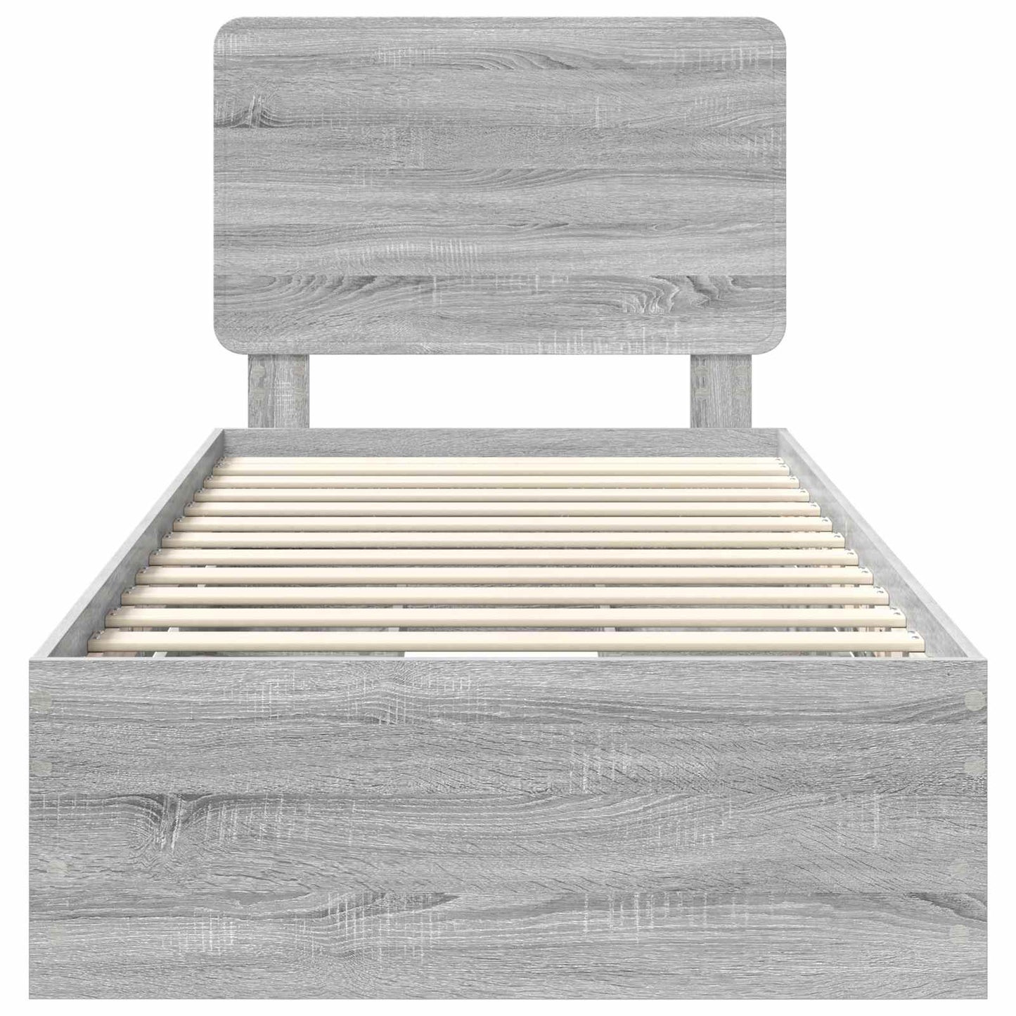 Bed Frame with Drawer Grey Sonoma 90 x 200 cm Engineer Wood