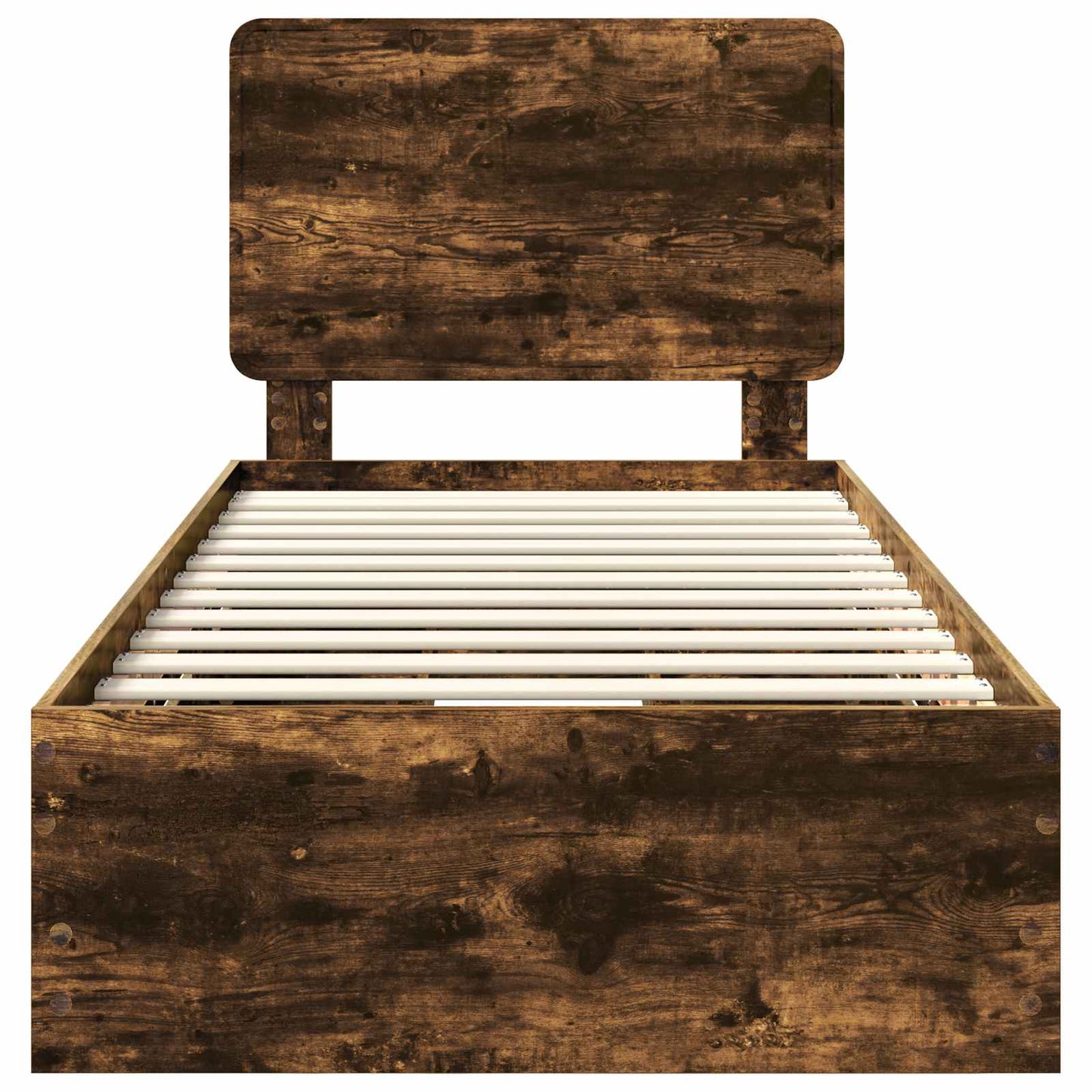 Bed Frame with Drawer Smoked Oak 90 x 190 cm Engineer Wood