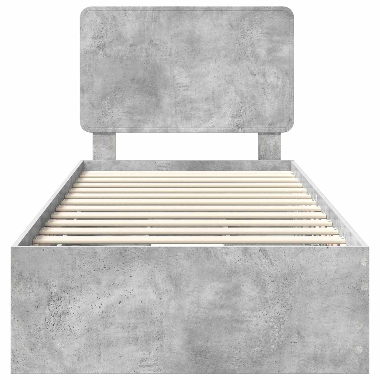 Bed Frame with Drawer Concrete Grey 75 x 190 cm Engineer Wood