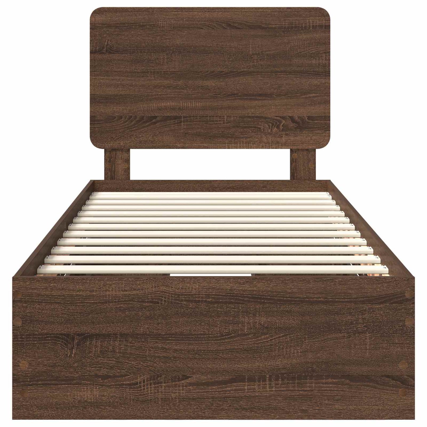 Bed Frame with Drawer Brown Oak 75 x 190 cm Engineer Wood