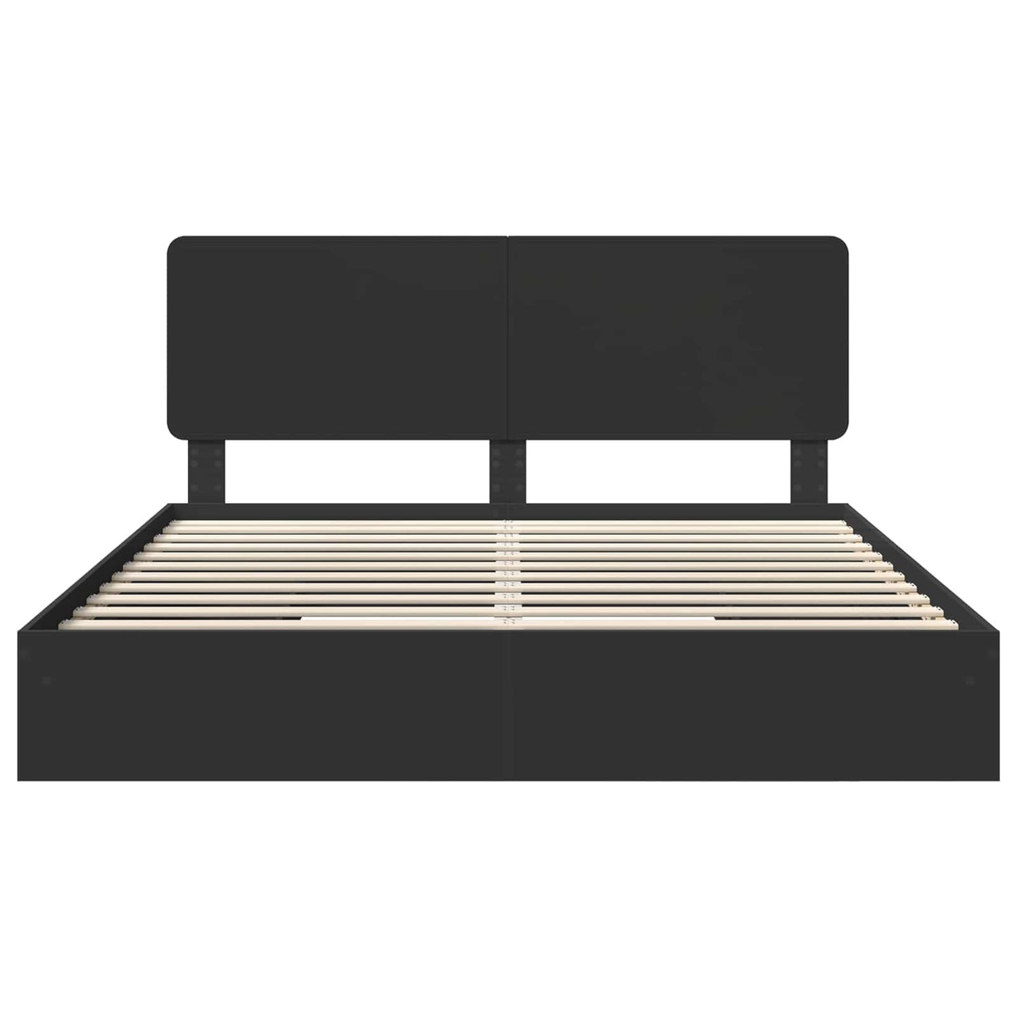 Storage Bed with Headboard Black 200 x 200 cm Engineered Wood