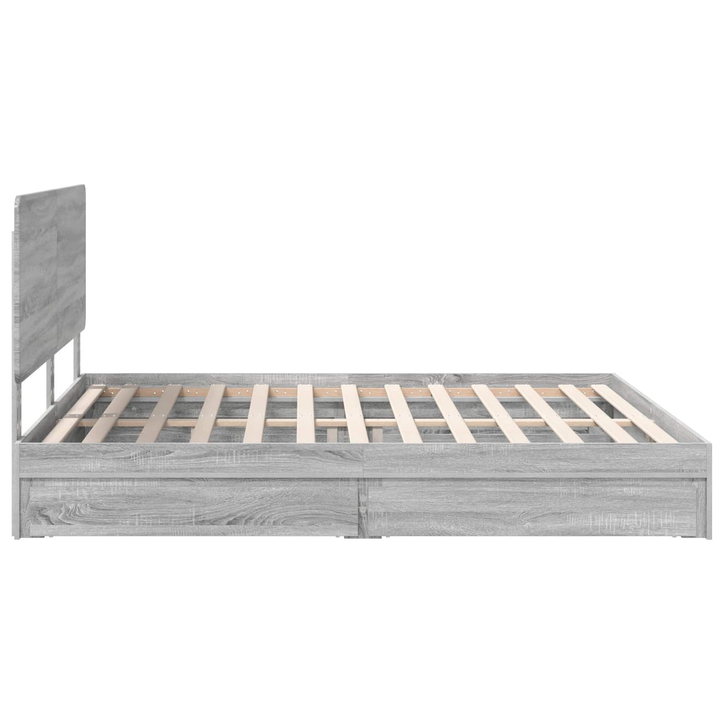 Storage Bed Grey Sonoma 200 x 200 cm Engineered Wood