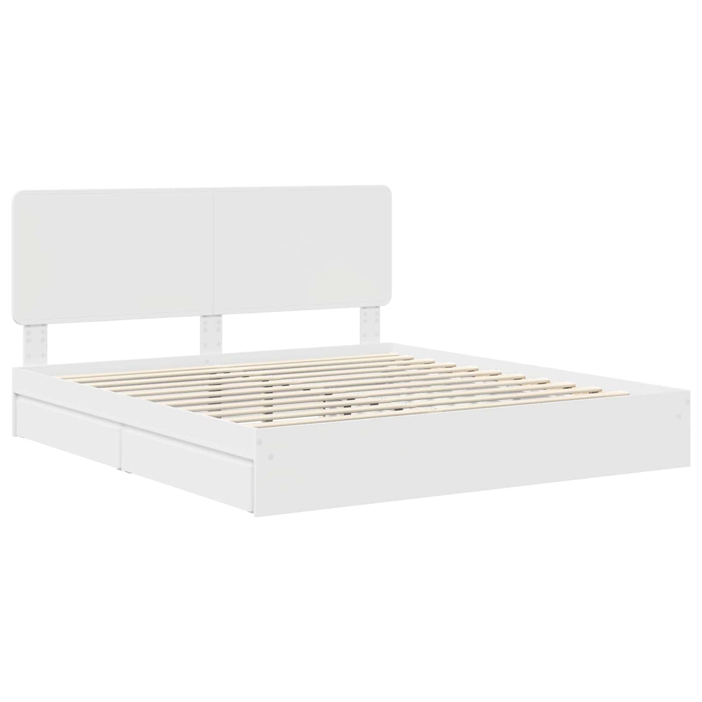 Storage Bed with Headboard White 180 x 200 cm Engineered Wood