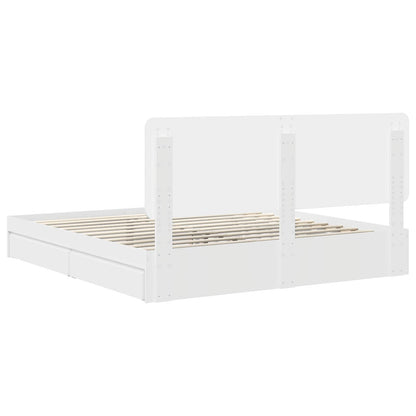 Storage Bed with Headboard White 180 x 200 cm Engineered Wood