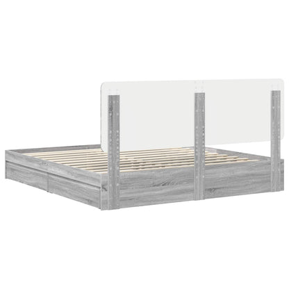 Storage Bed Grey Sonoma 180 x 200 cm Engineered Wood