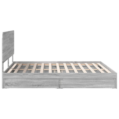 Storage Bed Grey Sonoma 180 x 200 cm Engineered Wood