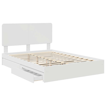 Storage Bed with Headboard White 160 x 200 cm Engineered Wood
