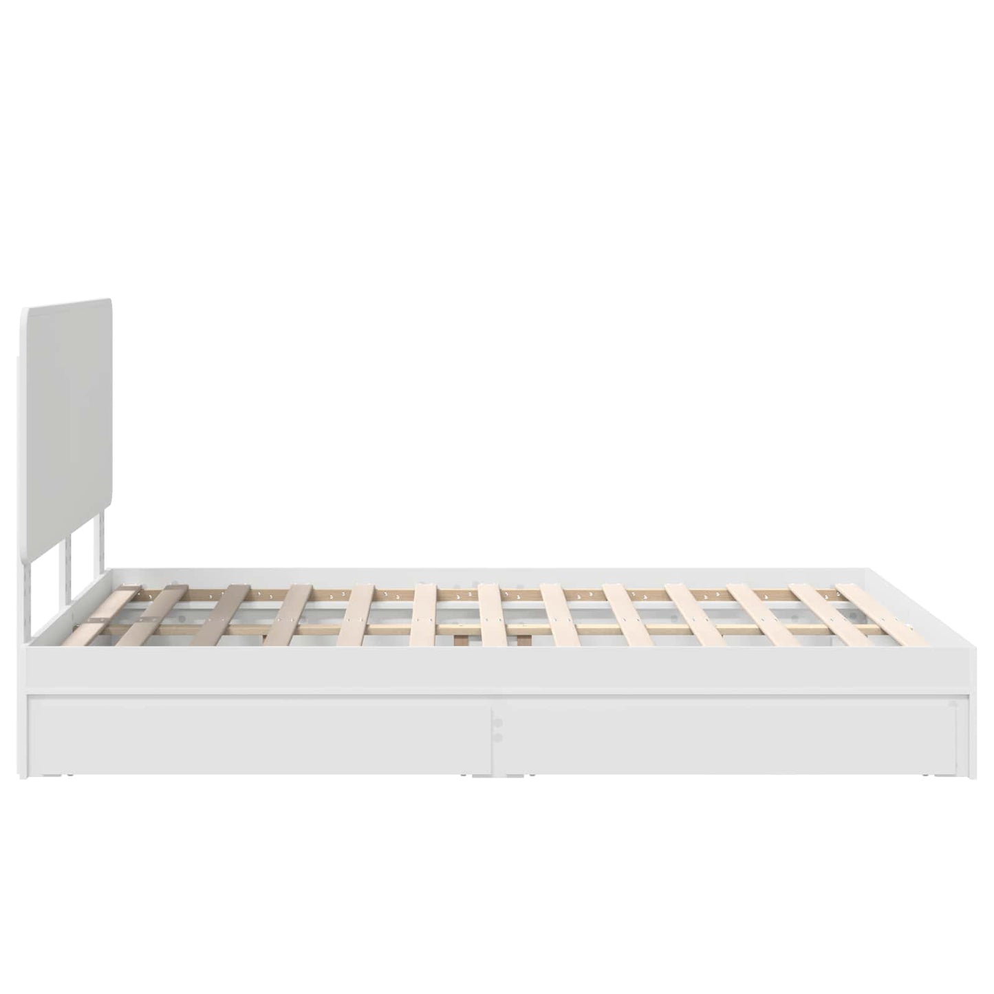 Storage Bed with Headboard White 160 x 200 cm Engineered Wood
