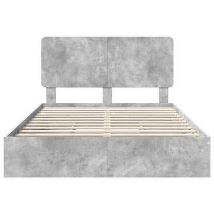 Storage Bed Concrete Grey 150 x 200 cm Engineered Wood