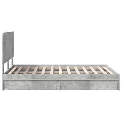 Storage Bed Concrete Grey 150 x 200 cm Engineered Wood