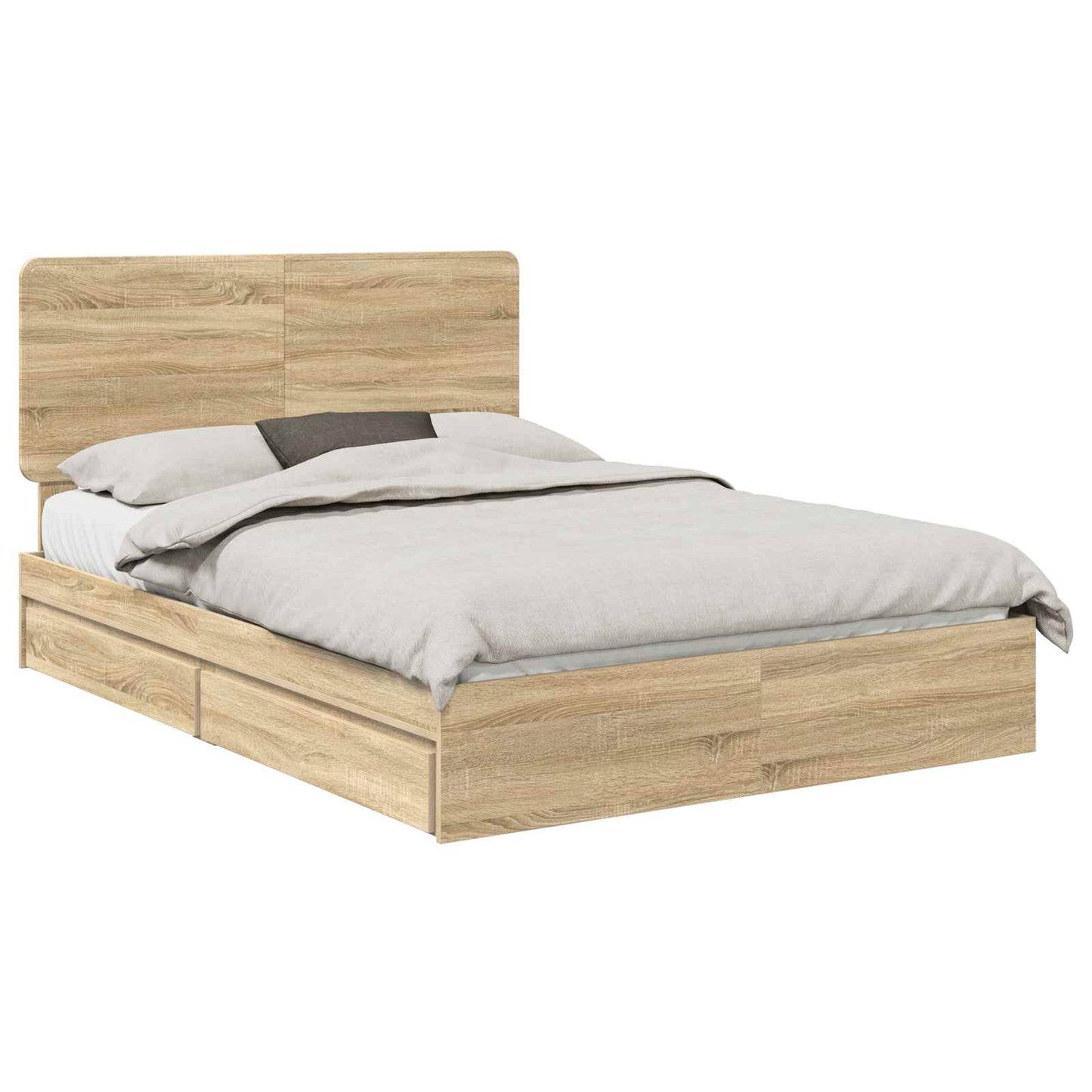 Storage Bed with Drawer Sonoma Oak 140 x 200 cm Engineered Wood