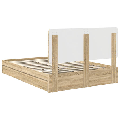Storage Bed with Drawer Sonoma Oak 140 x 200 cm Engineered Wood