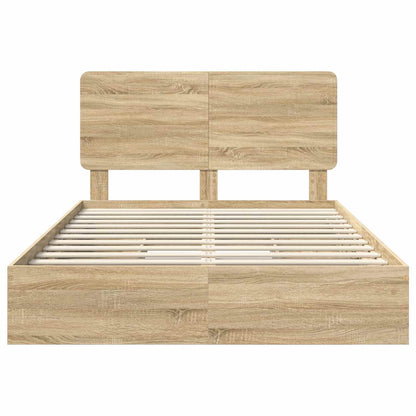 Storage Bed with Drawer Sonoma Oak 140 x 200 cm Engineered Wood