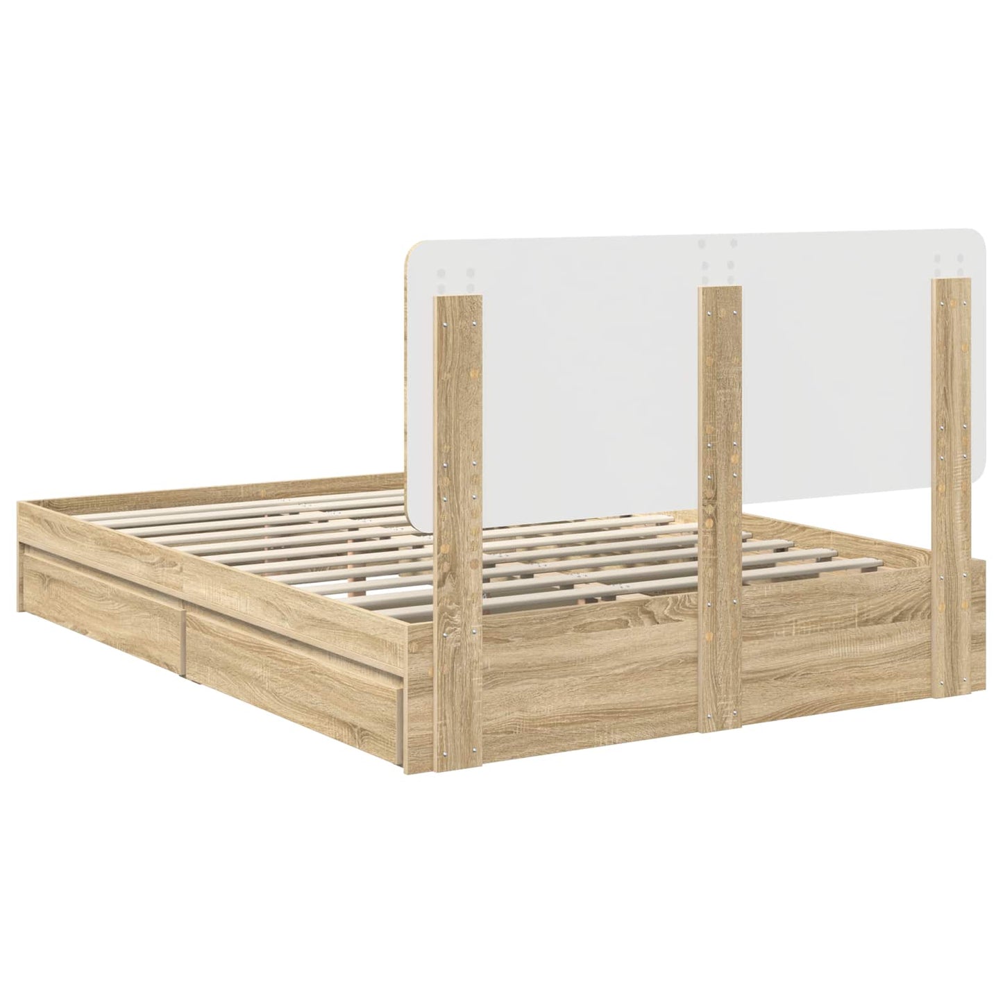 Storage Bed with Drawer Sonoma Oak 140 x 190 cm Engineered Wood