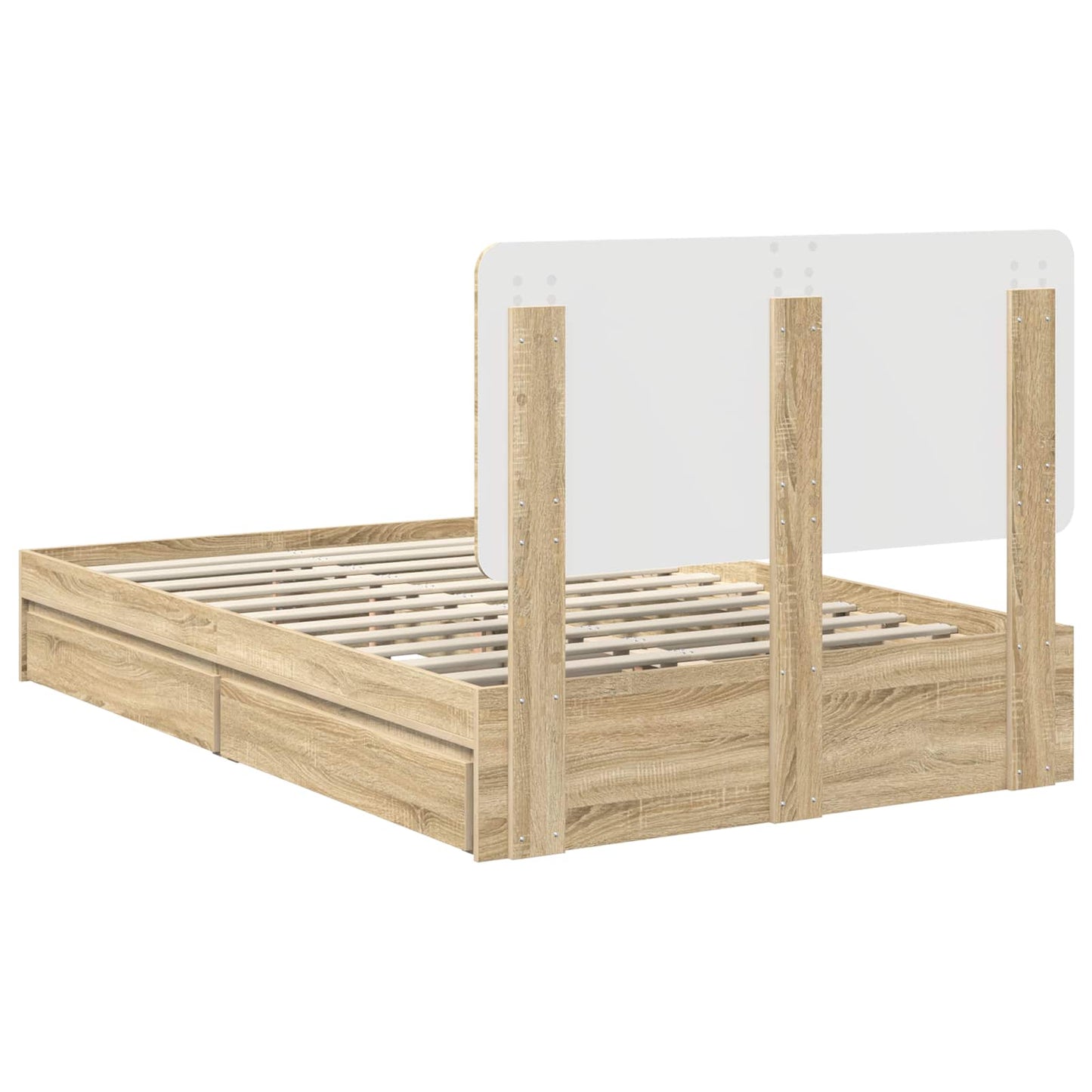 Storage Bed with Drawer Sonoma Oak 120 x 200 cm Engineered Wood