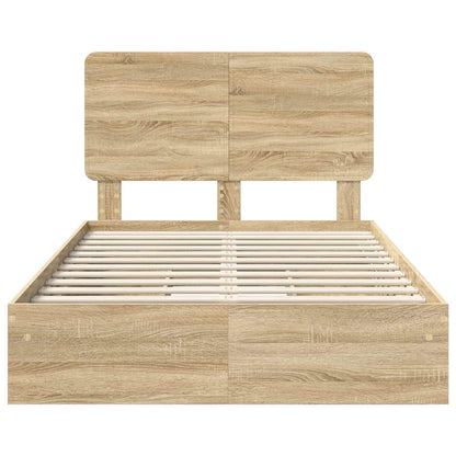 Storage Bed with Drawer Sonoma Oak 120 x 200 cm Engineered Wood