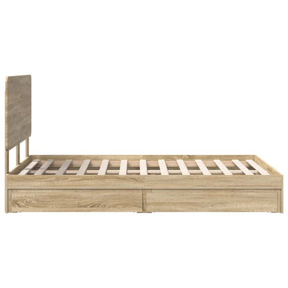 Storage Bed with Drawer Sonoma Oak 120 x 200 cm Engineered Wood