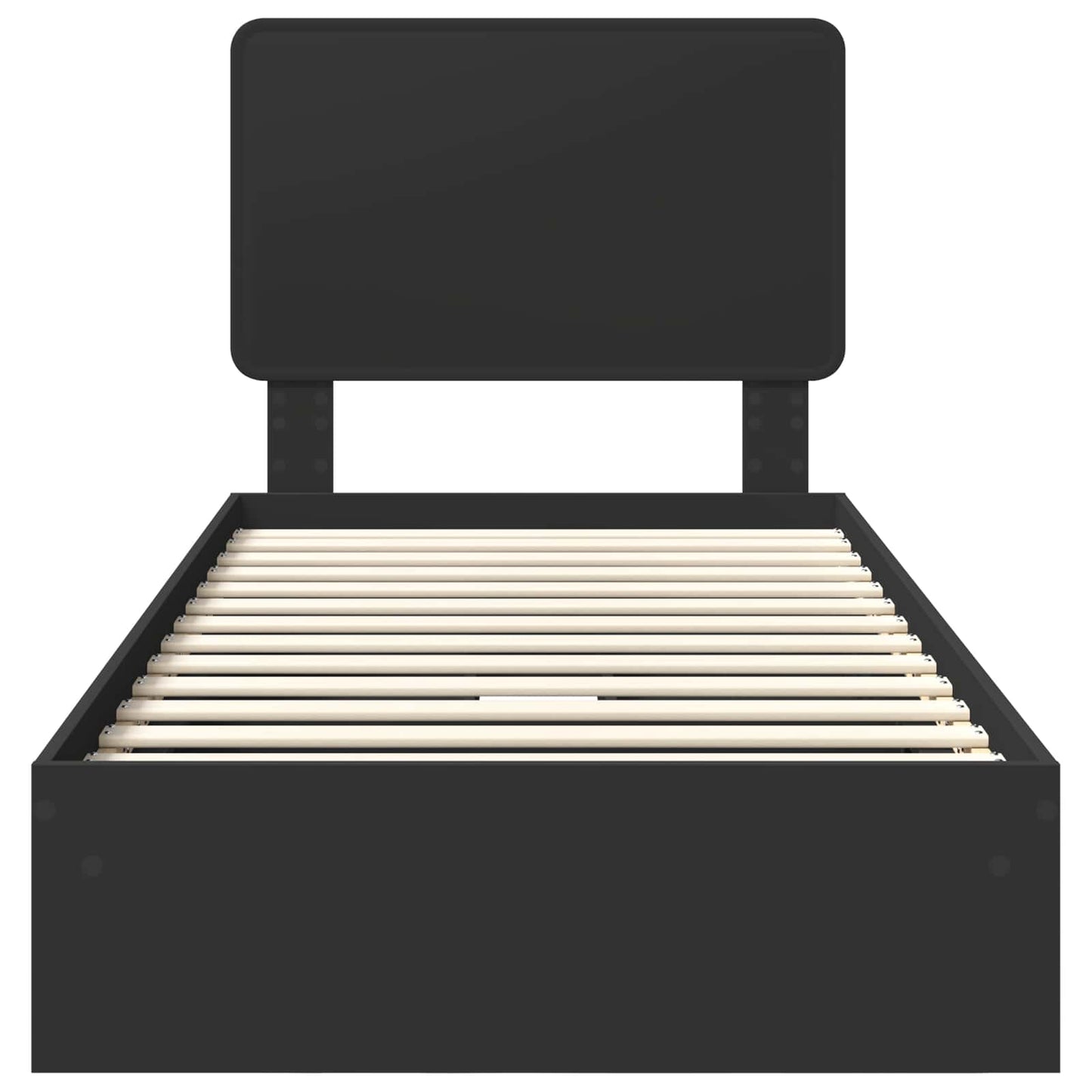 Storage Bed with Headboard Black 100 x 200 cm Engineered Wood