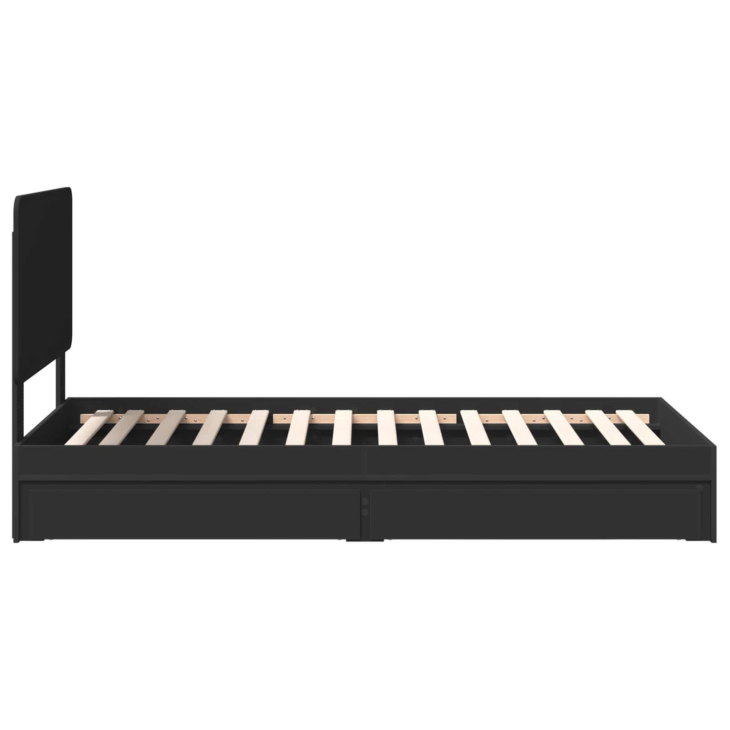 Storage Bed with Headboard Black 100 x 200 cm Engineered Wood