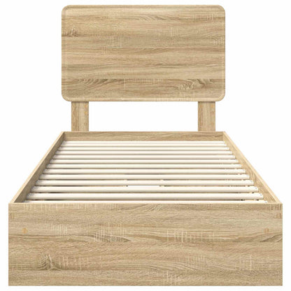 Storage Bed with Drawer Sonoma Oak 100 x 200 cm Engineered Wood
