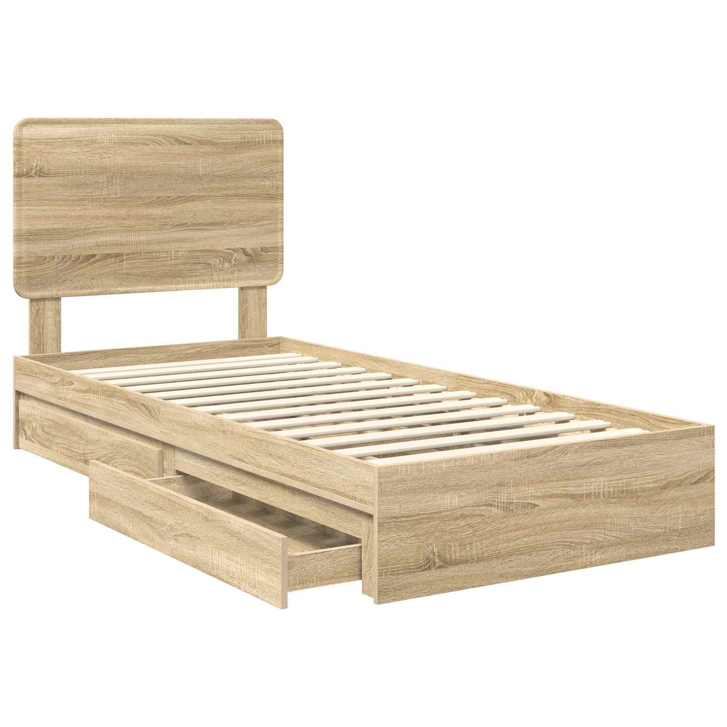 Storage Bed with Drawer Sonoma Oak 90 x 190 cm Engineered Wood