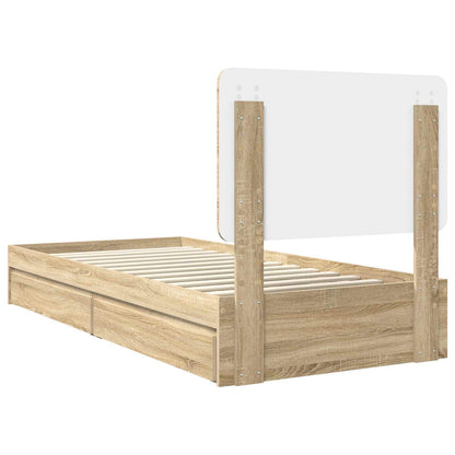 Storage Bed with Drawer Sonoma Oak 90 x 190 cm Engineered Wood