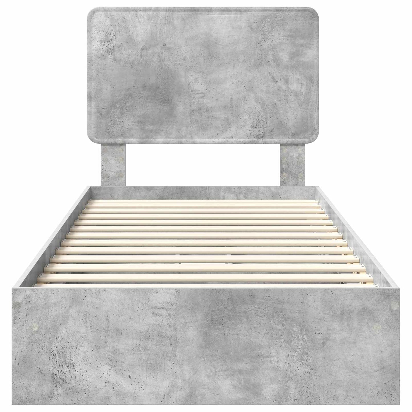 Storage Bed Concrete Grey 90 x 190 cm Engineered Wood