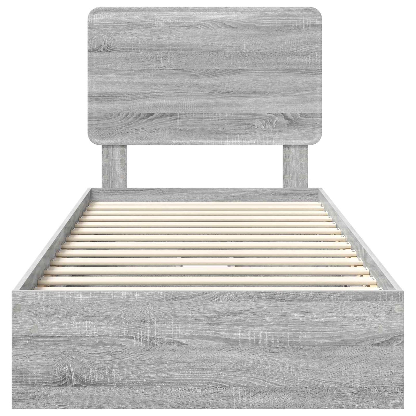 Storage Bed with Drawer Grey Sonoma 90 x 190 cm Engineered Wood