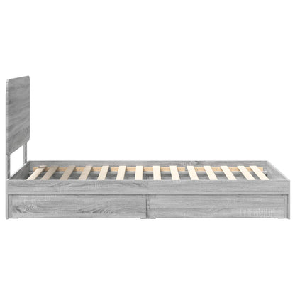 Storage Bed with Drawer Grey Sonoma 90 x 190 cm Engineered Wood