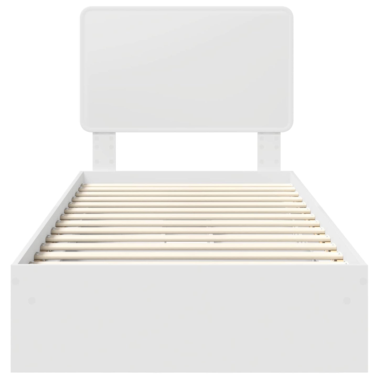 Storage Bed with Headboard White 75 x 190 cm Engineered Wood