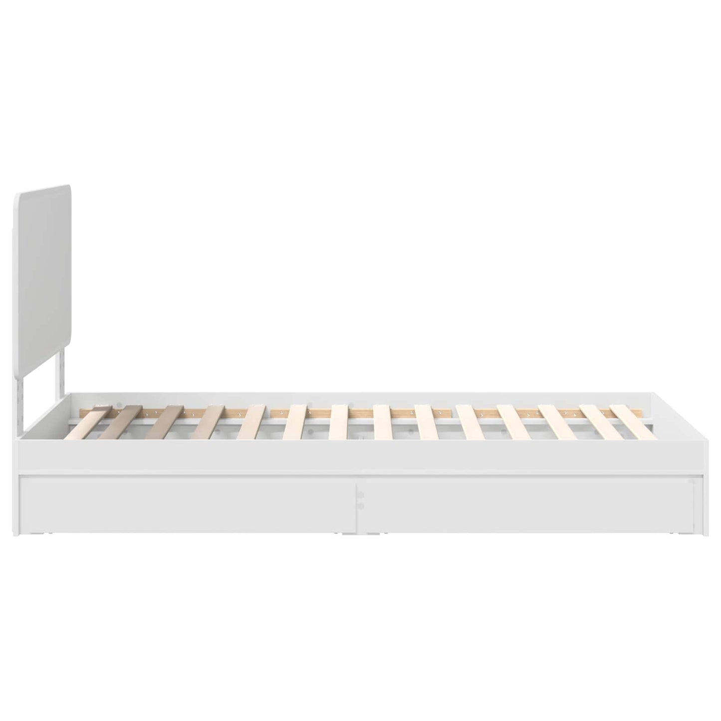 Storage Bed with Headboard White 75 x 190 cm Engineered Wood