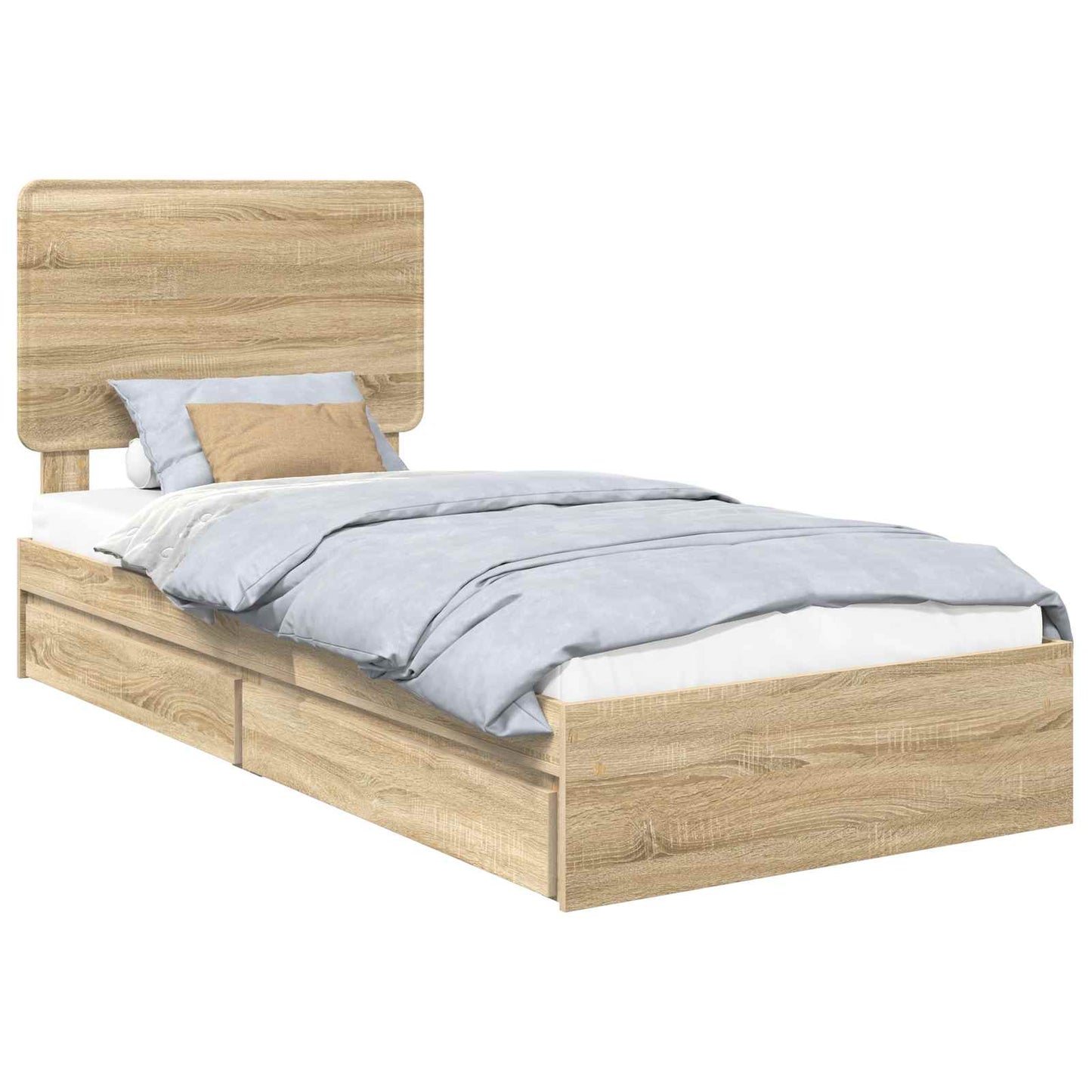 Storage Bed with Drawer Sonoma Oak 75 x 190 cm Engineered Wood