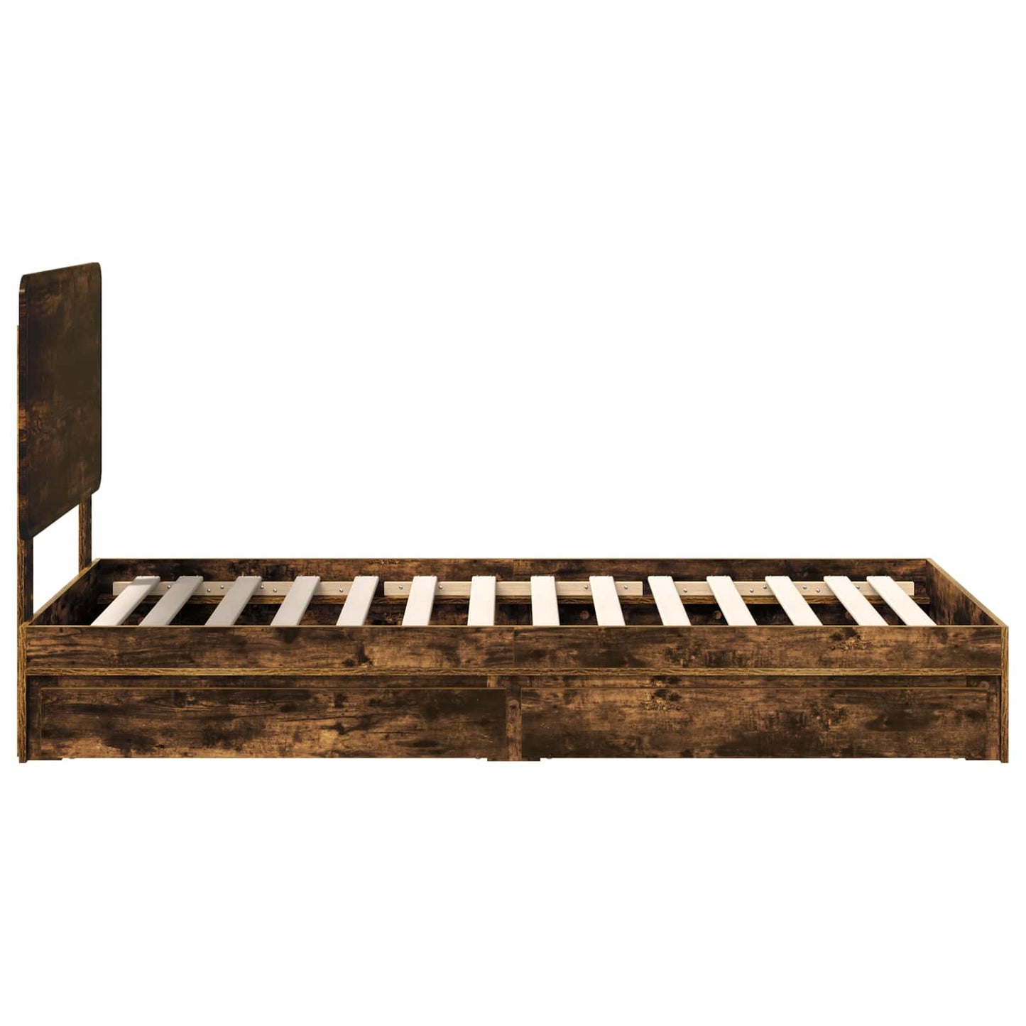 Storage Bed with Drawer Smoked Oak 75 x 190 cm Engineered Wood