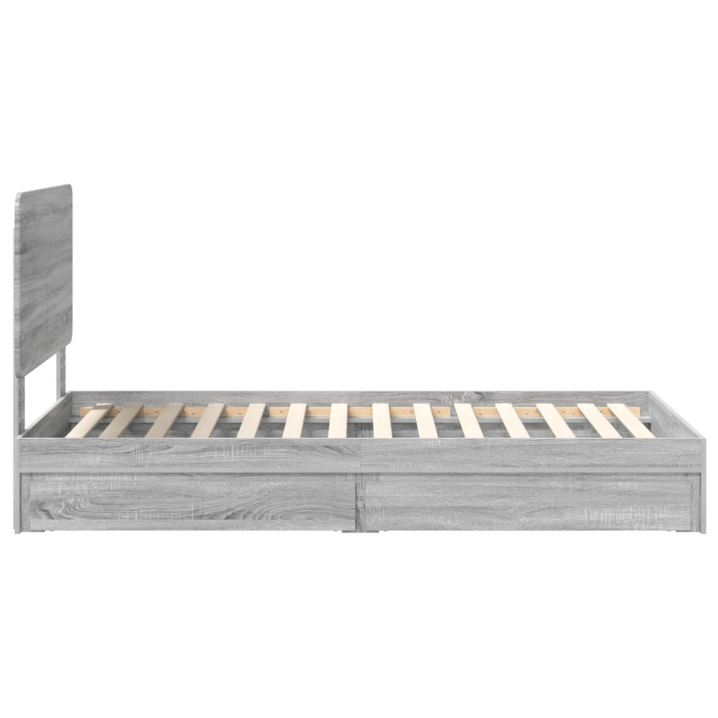 Storage Bed with Drawer Grey Sonoma 75 x 190 cm Engineered Wood
