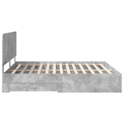 Bed Frame Concrete Grey 180 x 200 cm Engineered Wood