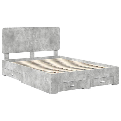 Bed Frame Concrete Grey 160 x 200 cm Engineered Wood