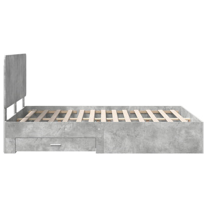 Bed Frame Concrete Grey 160 x 200 cm Engineered Wood