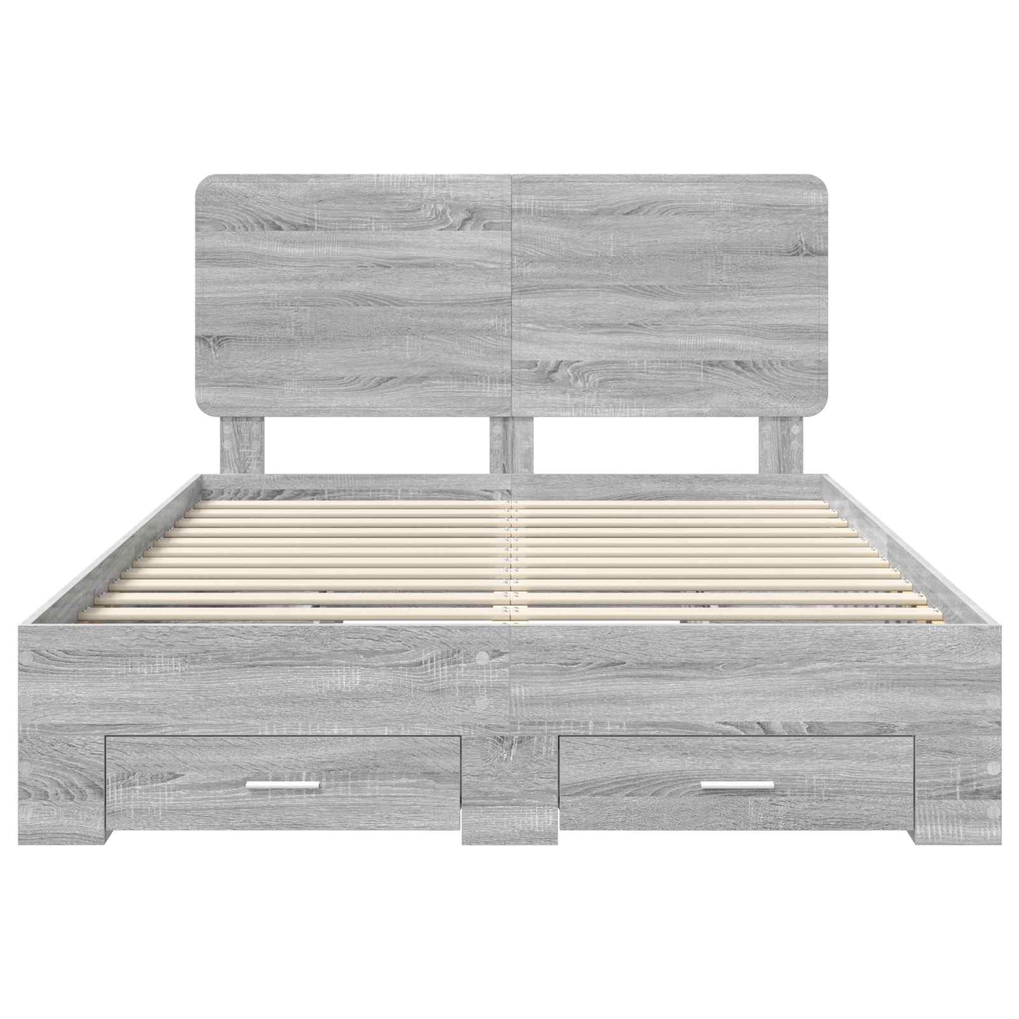 Bed Frame with Drawer Grey Sonoma 160 x 200 cm Engineered Wood