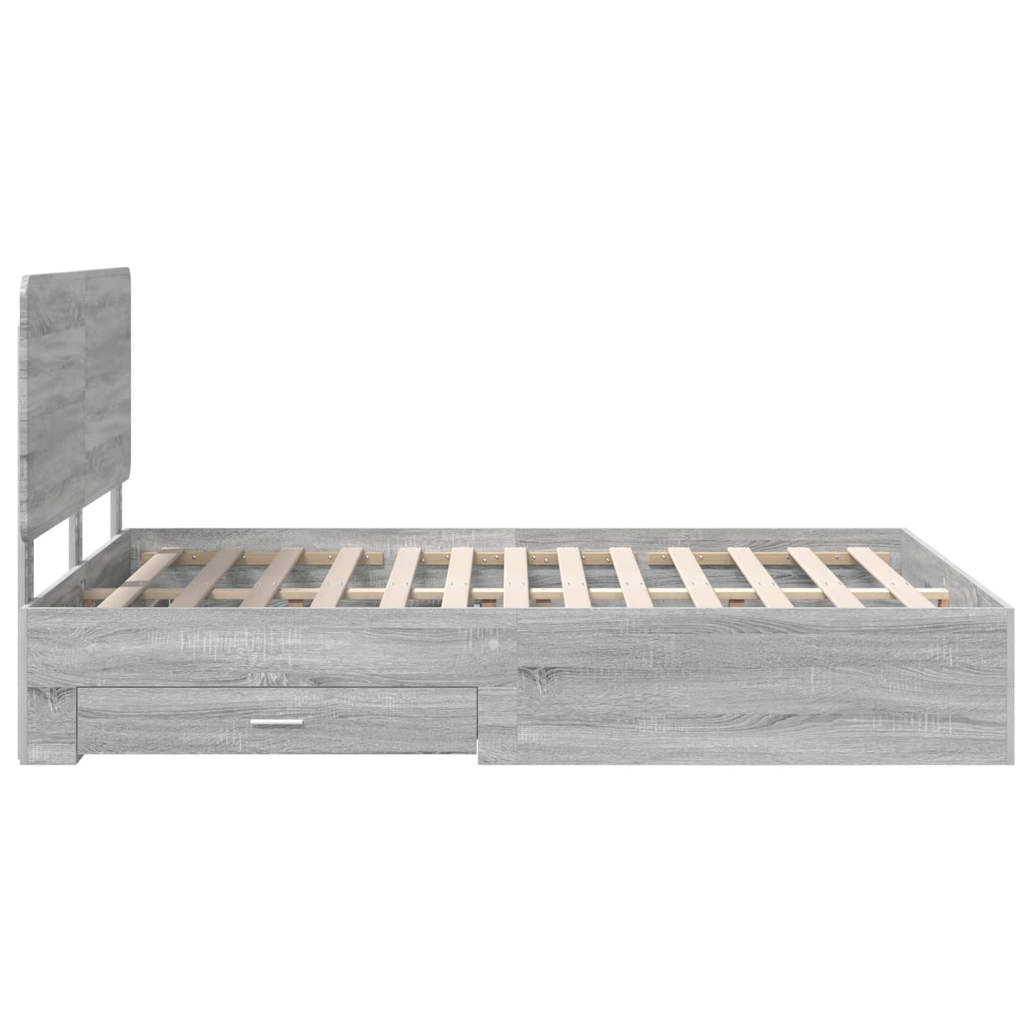 Bed Frame with Drawer Grey Sonoma 160 x 200 cm Engineered Wood