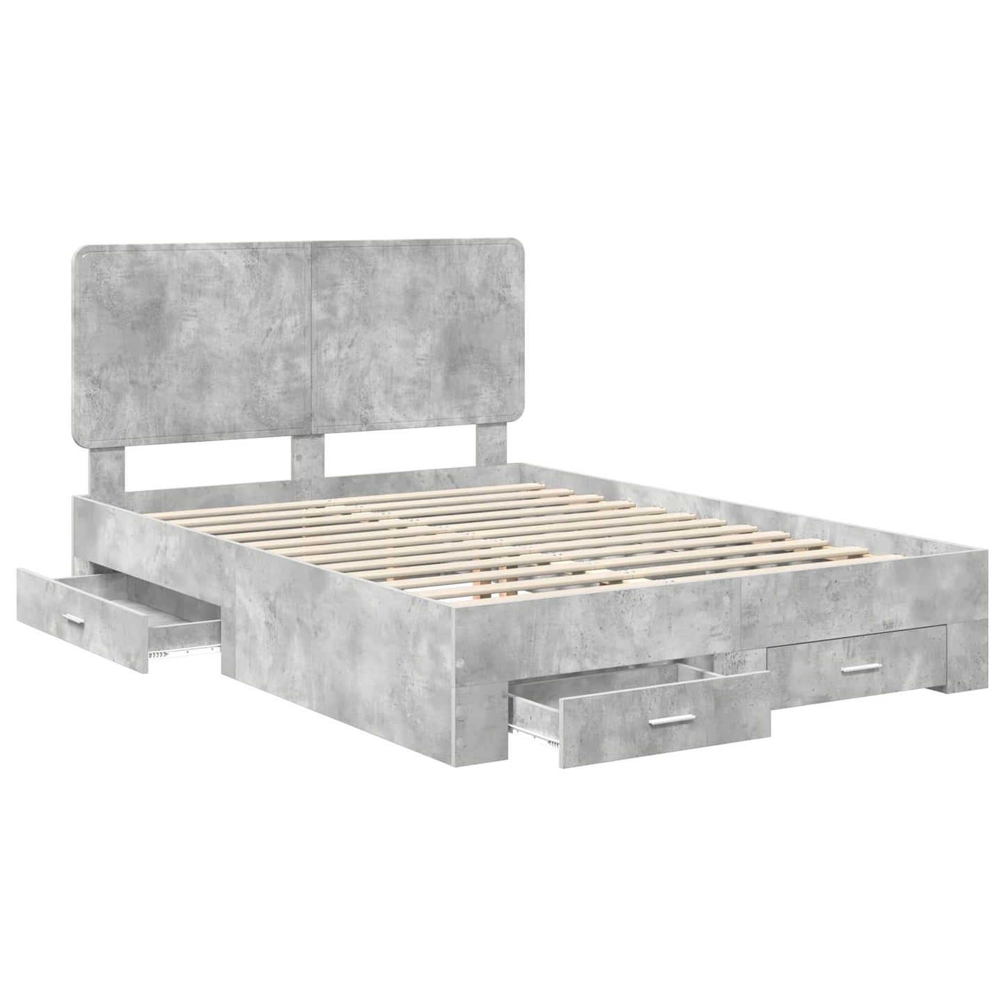 Bed Frame Concrete Grey 150 x 200 cm Engineered Wood