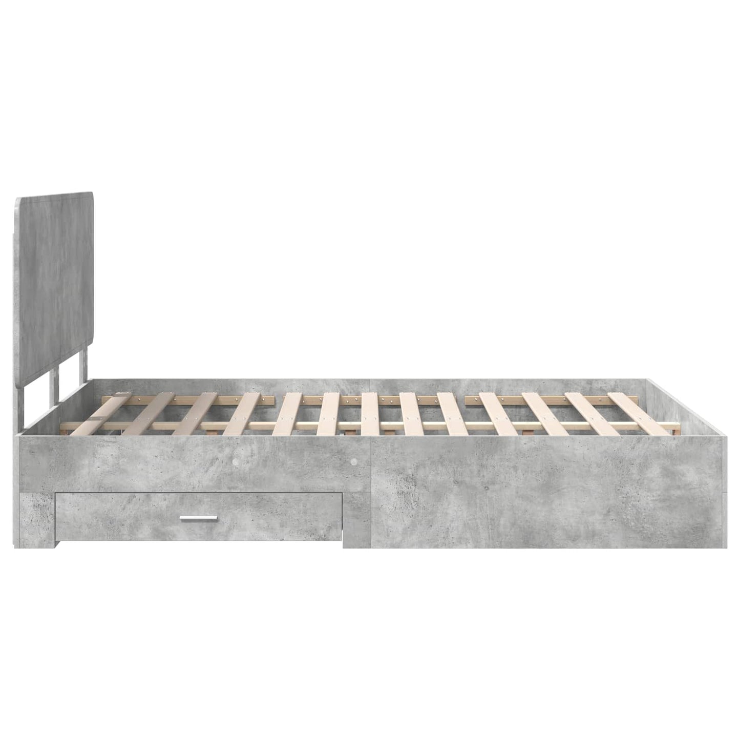 Bed Frame Concrete Grey 150 x 200 cm Engineered Wood