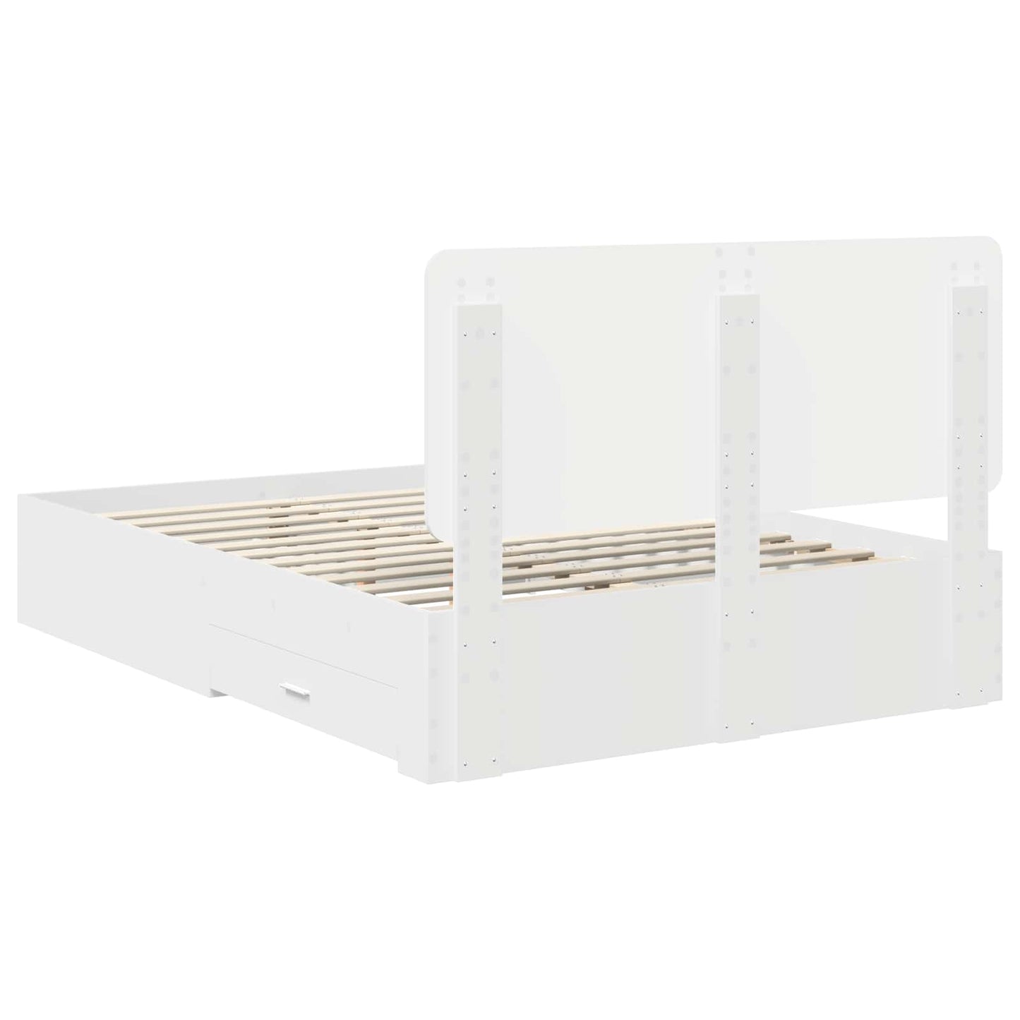 Bed Frame with Headboard White 140 x 200 cm Engineered Wood