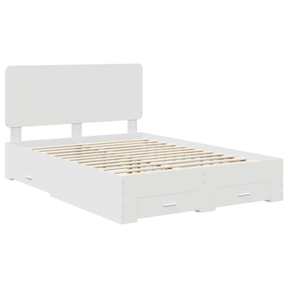 Bed Frame with Headboard White 140 x 190 cm Engineered Wood