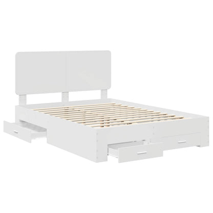 Bed Frame with Headboard White 140 x 190 cm Engineered Wood