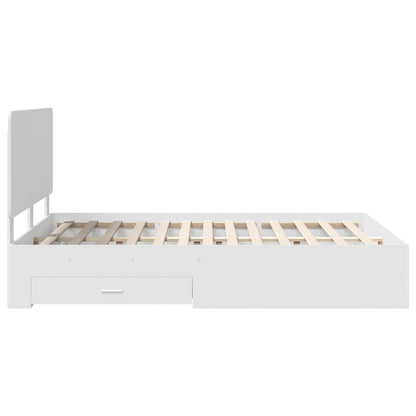 Bed Frame with Headboard White 140 x 190 cm Engineered Wood