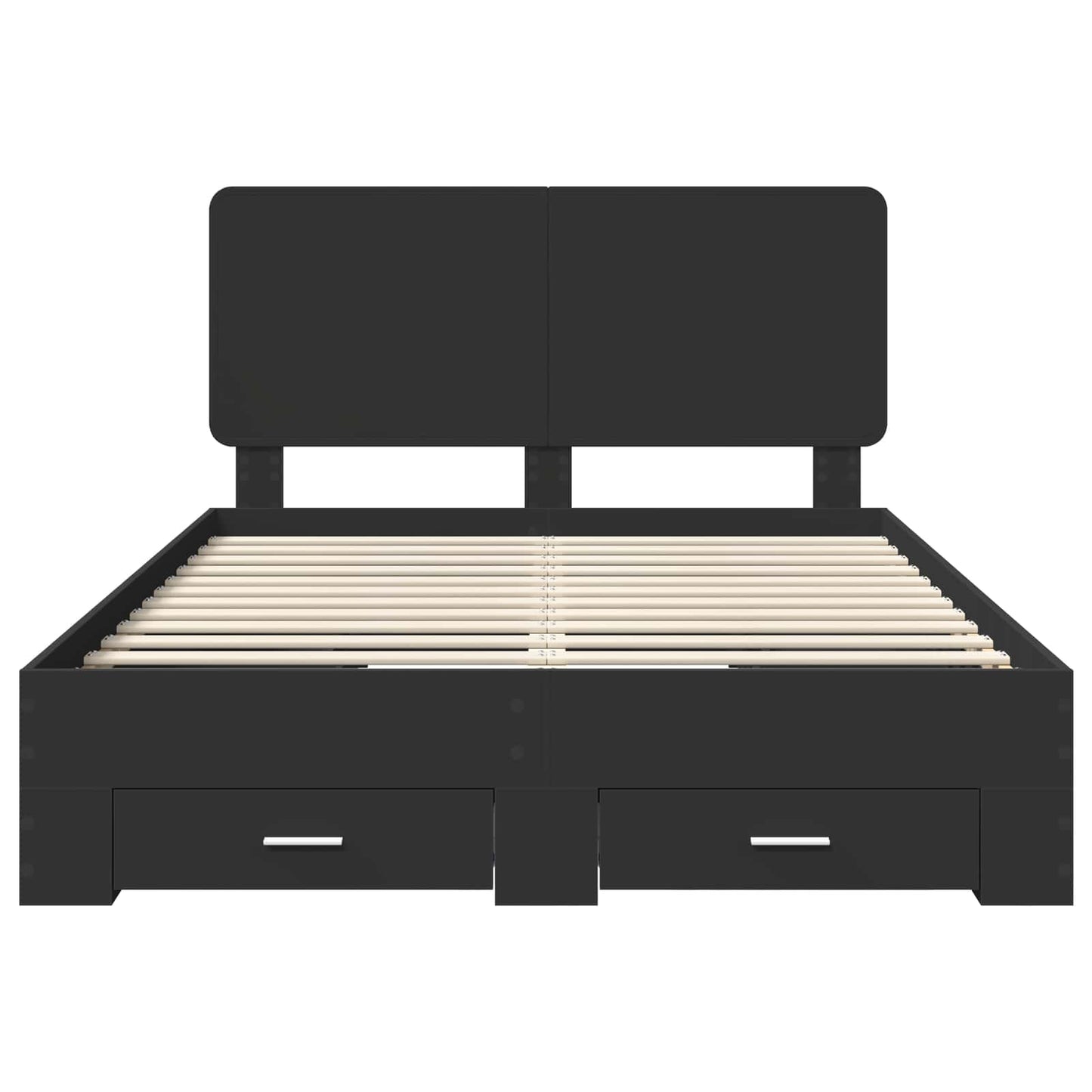 Bed Frame with Headboard Black 140 x 190 cm Engineered Wood