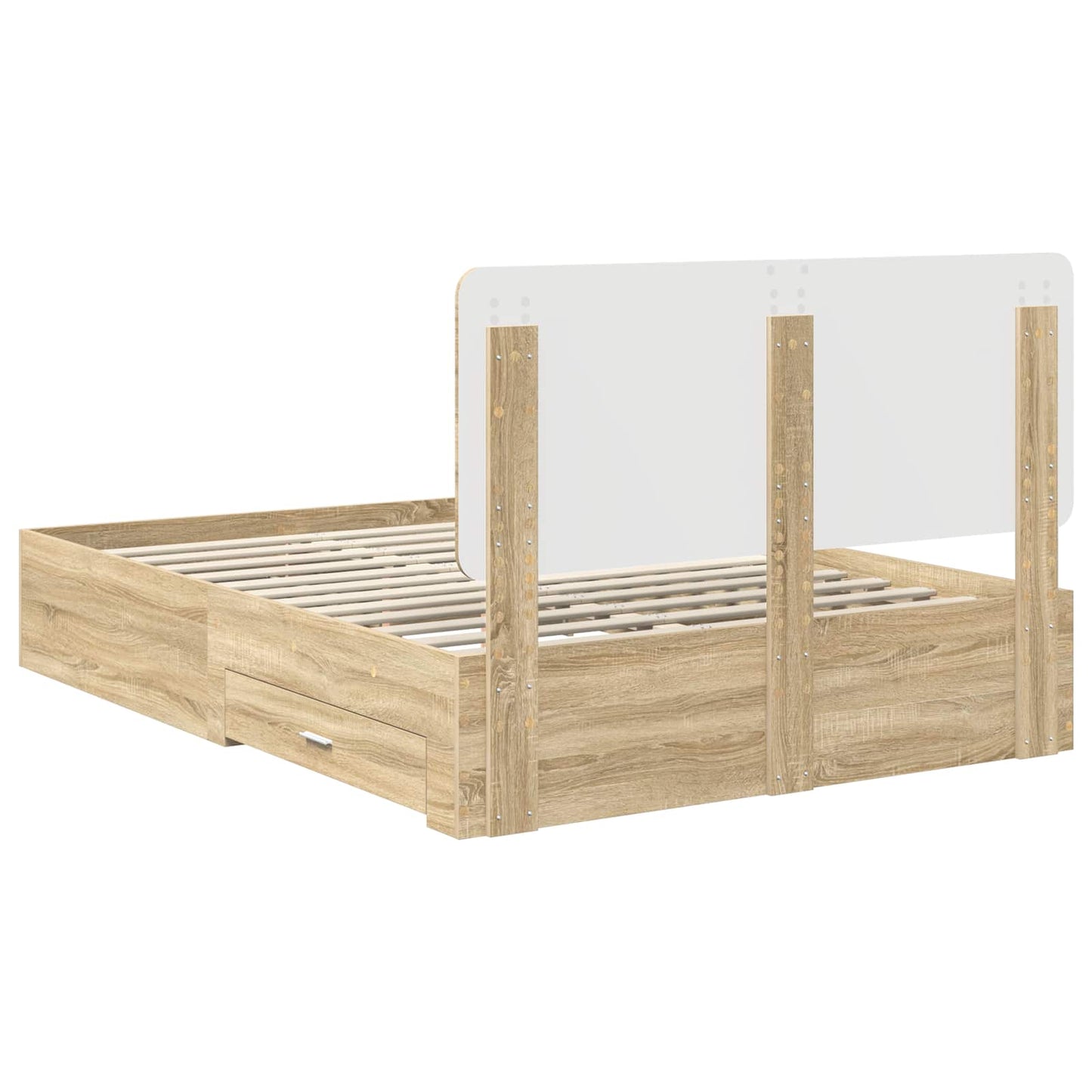 Bed Frame with Drawer Sonoma Oak 140 x 190 cm Engineered Wood